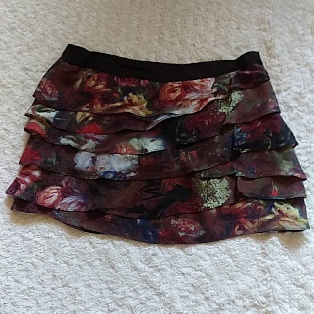 Haute Hippie Silk Floral Mini Skirt Sz. S